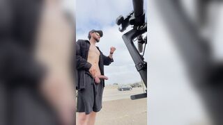 TOOK MY E-SCOOTER down the bike trail and got caught flashing my large knob to passerby's! Public Exhibition ??