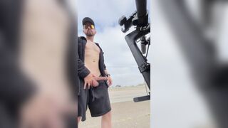 TOOK MY E-SCOOTER down the bike trail and got caught flashing my large knob to passerby's! Public Exhibition ??