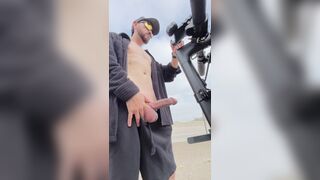 TOOK MY E-SCOOTER down the bike trail and got caught flashing my large knob to passerby's! Public Exhibition ??