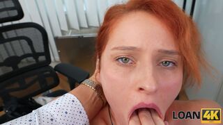 LOAN4K. Lucianna Lucci came into the office with a dildo