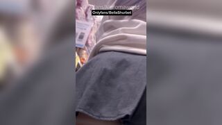 ANAL-ACT OF LOVE - Shopping in a Petticoat out of Pants with a toy in the Booty