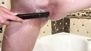 Creampie collection! Showering my vagina closeup! See and stick out your tongue!