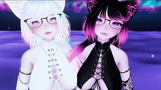 2 Lascivious Catgirls Screw U in an Extreme POV Trio