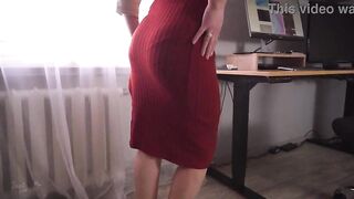 Amateur mother I'd like to fuck In Constricted Side Slit Petticoat Teasing Visible Panty Line
