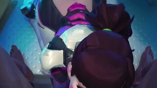 D.va Beach Morning Anal Sex & Night Sloppy Oral job Facial - Overwatch CG Animation