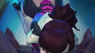 D.va Beach Morning Anal Sex & Night Sloppy Oral job Facial - Overwatch CG Animation