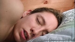 Youthful Beauty with Fine Melons Masturbates Her Vagina with a Large Sex-toy