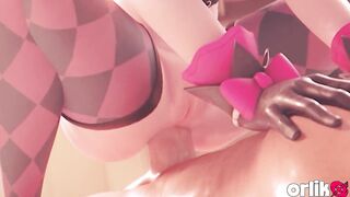 D.va Thighjob on Beach & Anal Cowgirl Creampie Glad Ending (cg Overwatch Animation)