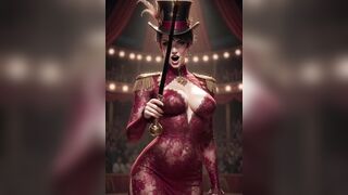 Hentai circus disrobe ring leader clown and acrobat hot circus show