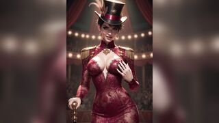 Hentai circus disrobe ring leader clown and acrobat hot circus show