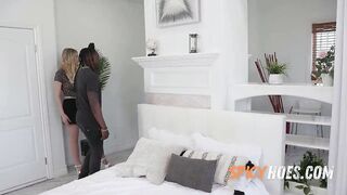 Sexually excited Realtor Has 3some With Her Ebony Clients