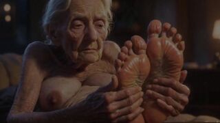 Gorgeous Large Wrinkled Feet Oiled up - Oil Oozing From Toes Carnal Massage