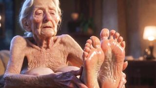 Gorgeous Large Wrinkled Feet Oiled up - Oil Oozing From Toes Carnal Massage