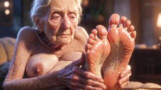 Gorgeous Large Wrinkled Feet Oiled up - Oil Oozing From Toes Carnal Massage