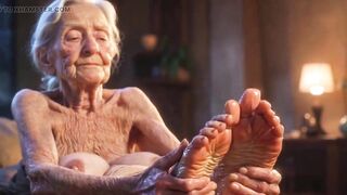 Gorgeous Large Wrinkled Feet Oiled up - Oil Oozing From Toes Carnal Massage