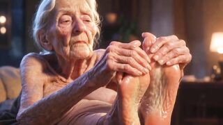 Gorgeous Large Wrinkled Feet Oiled up - Oil Oozing From Toes Carnal Massage