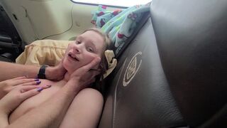 Astonishing car sex, bj, pink vagina, cum on face!