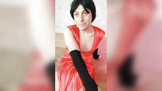 Red Clothed White Feminine Sissy