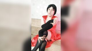 Red Clothed White Feminine Sissy