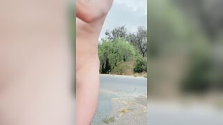 PUBLIC COCK FLASH ADVENTURE! ??? Biker and Drivers passing by looking at my large dong! Flashing.