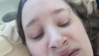 Cum oozing from throat!