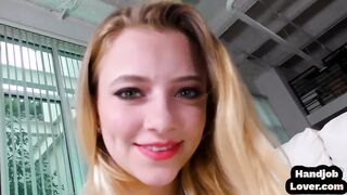 HJ loving teen jerks hard POV oiled rod during the time that talks smutty