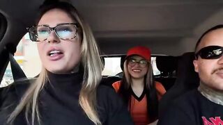 I discovered a cashier at the bus stop and asked her to be a porn actress! We started making out right there in public, giving a kiss and sucking every other's throats, and then we drilled in the car.