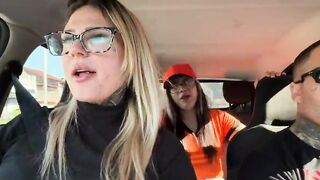 I discovered a cashier at the bus stop and asked her to be a porn actress! We started making out right there in public, giving a kiss and sucking every other's throats, and then we drilled in the car.