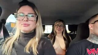 I discovered a cashier at the bus stop and asked her to be a porn actress! We started making out right there in public, giving a kiss and sucking every other's throats, and then we drilled in the car.