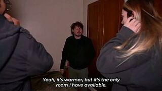 Allies arrive home after a party and end up having a three-some!