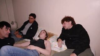 Allies arrive home after a party and end up having a three-some!