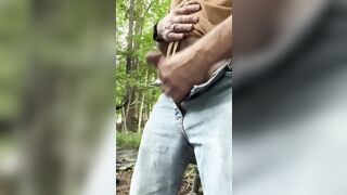 Backyard Solo Play – Jerking Off Outside Until Large Finish