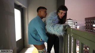 SPONTANEOUS SEX WITH A STRANGER IN AN ELEVATOR, ON A PUBLIC BALCONY, IN THE ENTRANCE