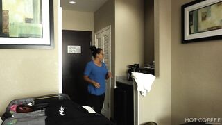 Horny room service maid gets banged by hotel guest