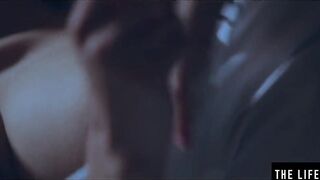Rubbing her massive titties as this babe screws herself with a pencil