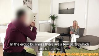 FakeAgent Blonde Student gets juicy Creampie in Casting interview