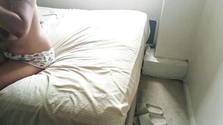 MANGA BLACK SISSY BEAUTY Gives Blow job Deepthroat For Large Cock At The Apartment Window