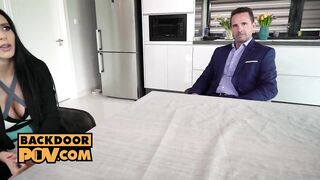 POV - Screwing tabloid wench Nelly Kent in POV three-some