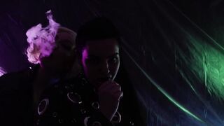 Smokin' Fetish - Lesbo not fast masturbation with smoke - Arya Grander and Dredda Darksome