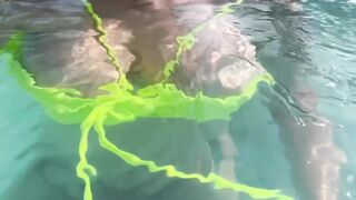 Hawt Italian mother I'd like to fuck Artemisia Love Flashing her wet large titties underwater in Public Full OF