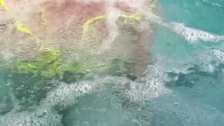 Hawt Italian mother I'd like to fuck Artemisia Love Flashing her wet large titties underwater in Public Full OF