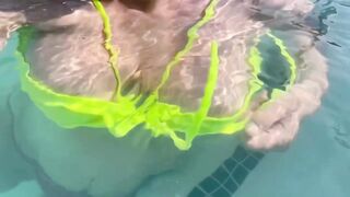 Hawt Italian mother I'd like to fuck Artemisia Love Flashing her wet large titties underwater in Public Full OF