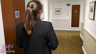 Cum hungry hotel receptionist enticed me as my wife showered in the next room