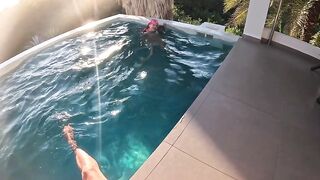 #352 Insanely Cute Diana, Poolside Oral pleasure