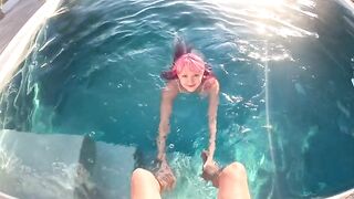 #352 Insanely Cute Diana, Poolside Oral pleasure