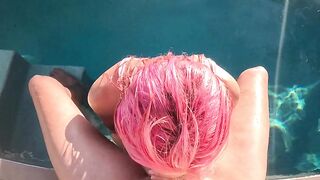 #352 Insanely Cute Diana, Poolside Oral pleasure