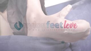 Chick changing nylons and hose