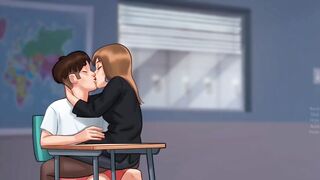 Miss bissette teaches Anon French kiss - summer time saga gameplay