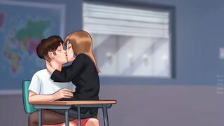 Miss bissette teaches Anon French kiss - summer time saga gameplay