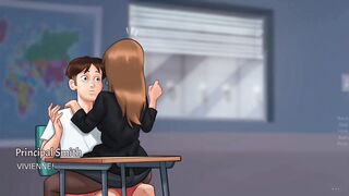 Miss bissette teaches Anon French kiss - summer time saga gameplay